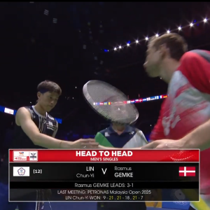 2025年 世界锦标赛 R64 林俊易[中国台北] vs [丹麦]拉斯穆斯·格姆克