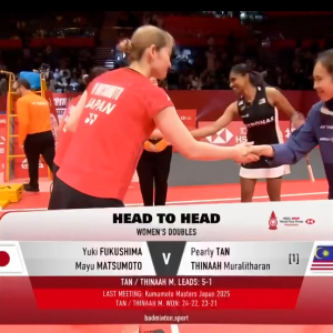 2025年 汇丰世界羽联世界巡回赛总决赛 福岛由纪&松本麻佑[日本] vs [马来西亚]陈康乐&蒂娜·穆拉利塔兰