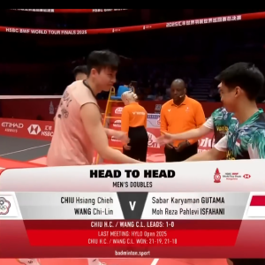 2025年 汇丰世界羽联世界巡回赛总决赛 邱相榤&王齐麟[中国台北] vs [印尼]萨巴·卡亚曼·咖塔曼&穆罕默德·利萨·巴列维·伊斯法哈尼