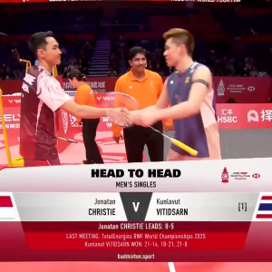 2025年 汇丰世界羽联世界巡回赛总决赛 乔纳坦·克里斯蒂[印尼] vs [泰国]昆拉武特