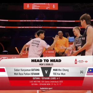 2025年 汇丰世界羽联世界巡回赛总决赛 萨巴·卡亚曼·咖塔曼&穆罕默德·利萨·巴列维·伊斯法哈尼[印尼] vs [马来西亚]万炜聪&郑凯文