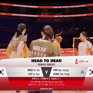 2025年 汇丰世界羽联世界巡回赛总决赛 白荷娜&李绍希[韩国] vs [韩国]金慧贞&孔熙容