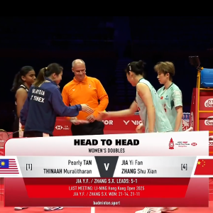 2025年 汇丰世界羽联世界巡回赛总决赛 陈康乐&蒂娜·穆拉利塔兰[马来西亚] vs [中国]贾一凡&张殊贤