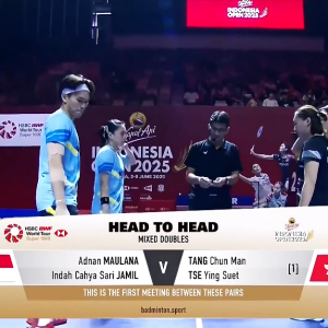 2025年 印尼公开赛 R32 阿德南·毛拉纳&英达·卡亚·萨里·贾米尔[印尼] vs [中国香港]邓俊文&谢影雪