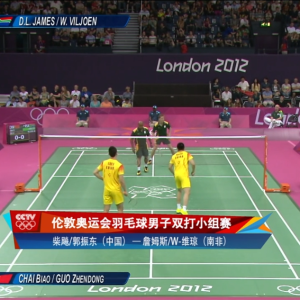 2012年 伦敦奥运会 男双 柴飚&郭振东[中国] vs [南非]詹姆斯&维琼