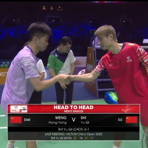2025年 世界锦标赛 男单 QF 翁泓阳[中国] vs [中国]石宇奇
