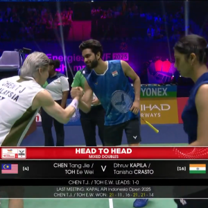 2025年 世界锦标赛 混双 QF 陈堂杰&杜颐沩[马来西亚] vs [印度]德鲁夫·卡皮拉&塔尼莎·克拉斯托