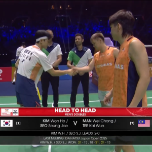 2025年 世界锦标赛 男双 QF 金元浩&徐承宰[韩国] vs [马来西亚]万炜聪&郑凯文