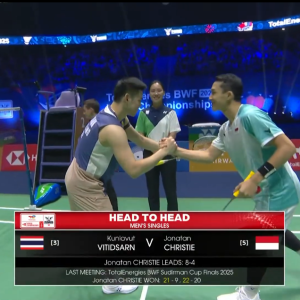 2025年 世界锦标赛 男单 QF 昆拉武特[泰国] vs [印尼]乔纳坦·克里斯蒂