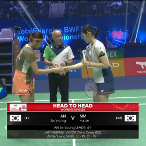2025年 世界锦标赛 女单 QF 安洗莹[韩国] vs [韩国]沈有振