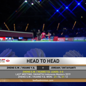 2019年 全英公开赛 女双 SF 郑思维&黄雅琼[中国] vs [印尼]梅拉蒂·黛瓦·奥克塔维亚尼&普拉文·乔丹