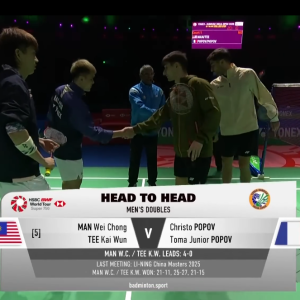 2026年 印度公开赛 男双 QF 万炜聪&郑凯文[马来西亚] vs [法国]克里斯托·波波夫&托马·朱尼尔·波波夫