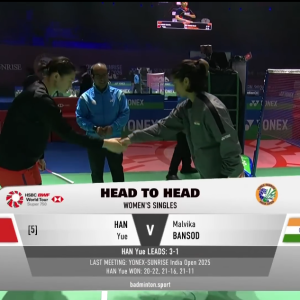 2026年 印度公开赛 女单 R16 韩悦[中国] vs [印度]马尔维卡·班索德