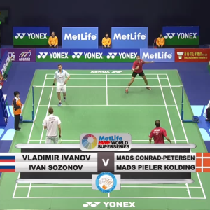 2014年 香港公开羽毛球锦标赛 男双 QF 弗拉基米尔·伊万诺夫&伊万·索松诺夫[俄罗斯] vs [丹麦]马德斯·康拉德-彼德森&马德斯·皮勒尔·科尔丁